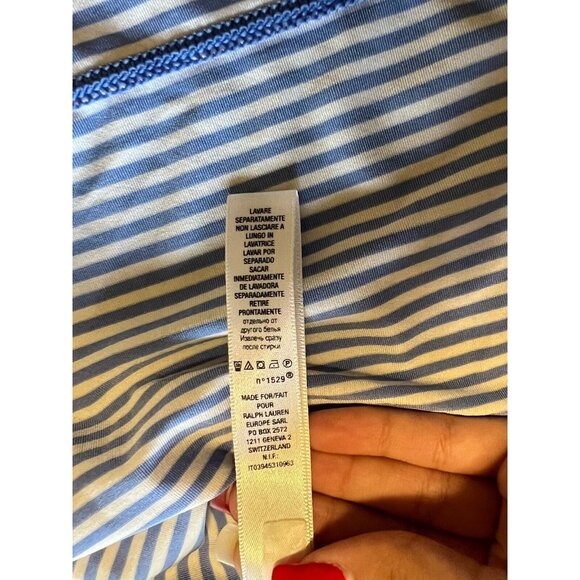 RLX Ralph Lauren Blue Striped Golf Polo Shirt Size XL Stretchy Athleisure Preppy - Picture 11 of 13